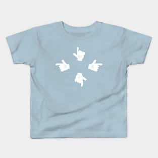 hand in the white glove points in the direction with the index finger Kids T-Shirt